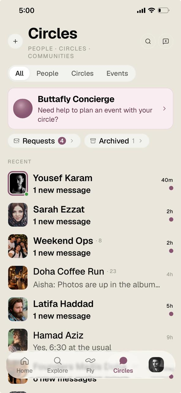 Circles screen