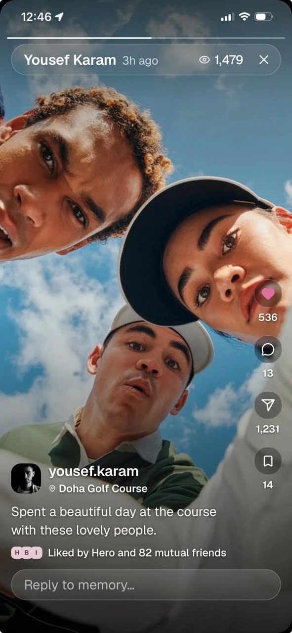 Memories screen