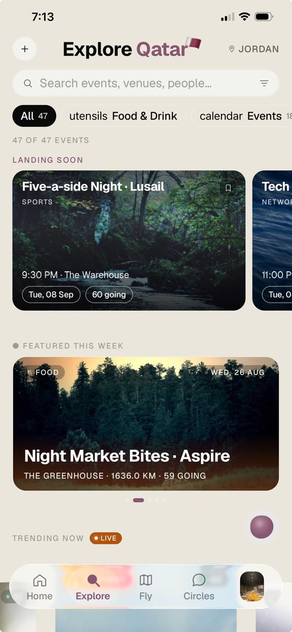 Explore screen